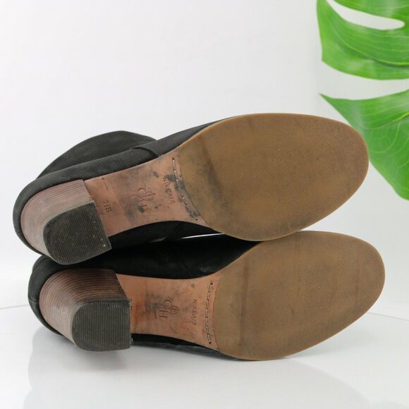 Cole Haan Womens Cassidy Boot Size 7.5 Black Nubuck Leather Block Heel Bootie - Picture 9 of 12